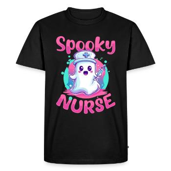 Drôle d’infirmière Halloween Fantôme Infirmière effrayante - T-shirt Premium bio Homme - noir - Devant - Nico (187cm)