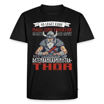 Database Administrator Coding Data Analyst - Men's Premium Organic T-Shirt - black - Front - Nico (187cm)