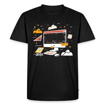 Codage des données de l’analyste comportemental - T-shirt Premium bio Homme - noir - Devant - Nico (187cm)