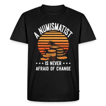 Collectionneur de pièces de monnaie Définition Numismatique - T-shirt Premium bio Homme - noir - Devant - Nico (187cm)