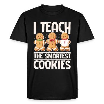 Christmas Gingerbread I Teach The Smartest Cookies - Men's Premium Organic T-Shirt - black - Front - Nico (187cm)