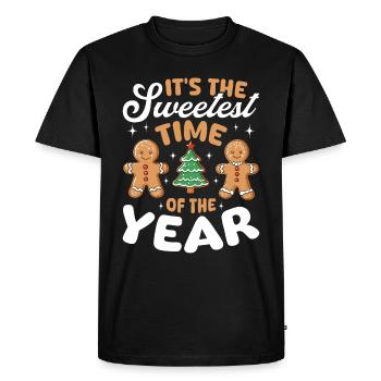 Christmas Gingerbread It´s the Sweetest Time Of - Men's Premium Organic T-Shirt - black - Front - Nico (187cm)