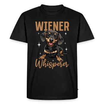 Dachshund Doxie Wiener Dog Wiener whisperer - Men's Premium Organic T-Shirt - black - Front - Nico (187cm)