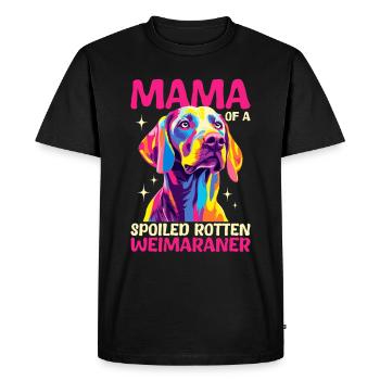 Chien braque de Weimar Maman d’un braque de Weimar pourri gâté - T-shirt Premium bio Homme - noir - Devant - Nico (187cm)