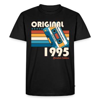 30ème Anniversaire Millésime Septembre 1995 Cassette 95 - T-shirt Premium bio Homme - noir - Devant - Nico (187cm)