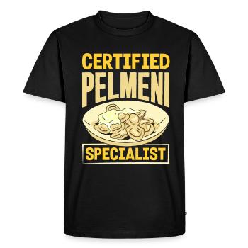 Russian pelmeni Russian dumplings - Men's Premium Organic T-Shirt - black - Front - Nico (187cm)