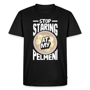 Pelmeni russes, quenelles russes - T-shirt Premium bio Homme - noir - Devant - Nico (187cm)