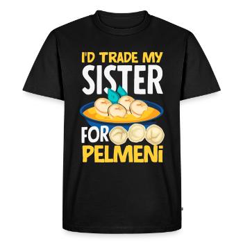 Pelmeni russes, quenelles russes - T-shirt Premium bio Homme - noir - Devant - Nico (187cm)