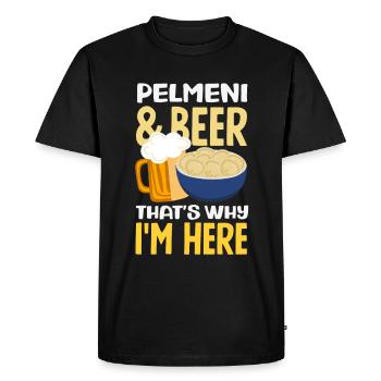 Russian pelmeni Russian dumplings - Men's Premium Organic T-Shirt - black - Front - Nico (187cm)