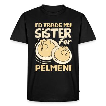 Russian pelmeni Russian dumplings - Men's Premium Organic T-Shirt - black - Front - Nico (187cm)
