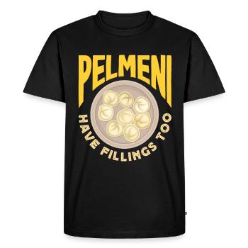 Russian pelmeni Russian dumplings - Men's Premium Organic T-Shirt - black - Front - Nico (187cm)