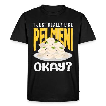 Russian pelmeni Russian dumplings - Men's Premium Organic T-Shirt - black - Front - Nico (187cm)