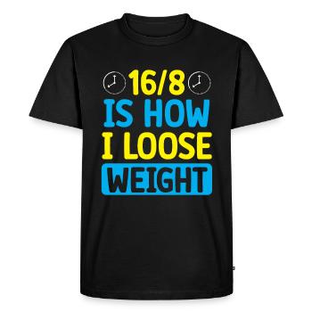 Jeûne intermittent Perte de poids - T-shirt Premium bio Homme - noir - Devant - Nico (187cm)