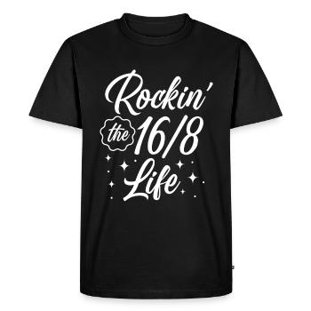 Jeûne intermittent Perte de poids - T-shirt Premium bio Homme - noir - Devant - Nico (187cm)