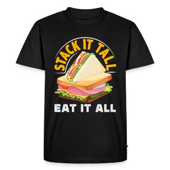 Sandwich Day Snack Celebration Sandwich - Men's Premium Organic T-Shirt - black - Front - Nico (187cm)