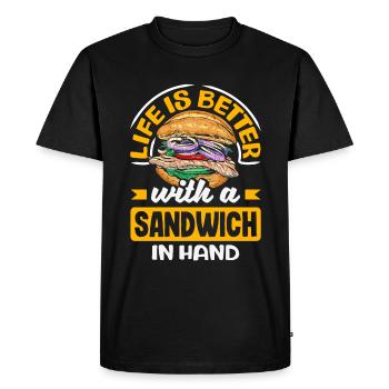 Sandwich Day Snack Celebration Sandwich - Men's Premium Organic T-Shirt - black - Front - Nico (187cm)