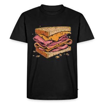 Sandwich Day Snack Celebration Sandwich - Men's Premium Organic T-Shirt - black - Front - Nico (187cm)