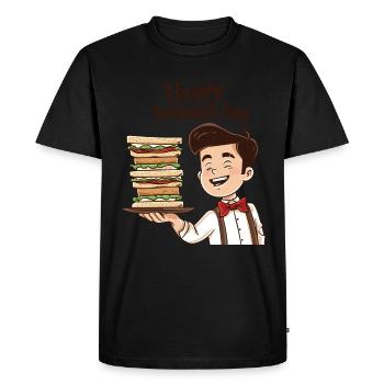 Sandwich Day Snack Celebration Sandwich - Men's Premium Organic T-Shirt - black - Front - Nico (187cm)