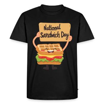 Sandwich Day Snack Celebration Sandwich - Men's Premium Organic T-Shirt - black - Front - Nico (187cm)