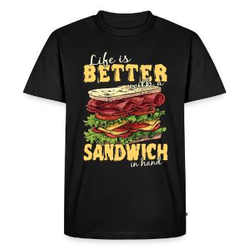 Sandwich Day Snack Celebration Sandwich - Men's Premium Organic T-Shirt - black - Front - Nico (187cm)