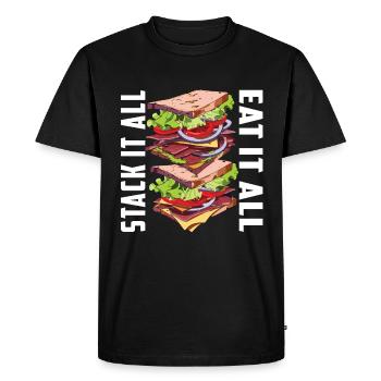 Sandwich Day Snack Celebration Sandwich - Men's Premium Organic T-Shirt - black - Front - Nico (187cm)