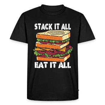 Sandwich Day Snack Celebration Sandwich - Men's Premium Organic T-Shirt - black - Front - Nico (187cm)