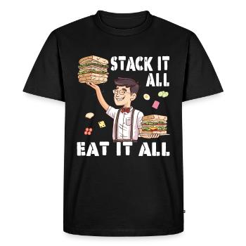 Sandwich Day Snack Celebration Sandwich - Men's Premium Organic T-Shirt - black - Front - Nico (187cm)
