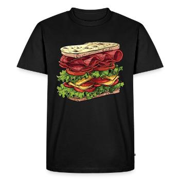 Sandwich Day Snack Celebration Sandwich - Men's Premium Organic T-Shirt - black - Front - Nico (187cm)