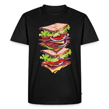 Sandwich Day Snack Celebration Sandwich - Men's Premium Organic T-Shirt - black - Front - Nico (187cm)