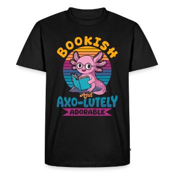 Axolotl Books Kawaii Bookish and Axo-lutely - Men's Premium Organic T-Shirt - black - Front - Nico (187cm)