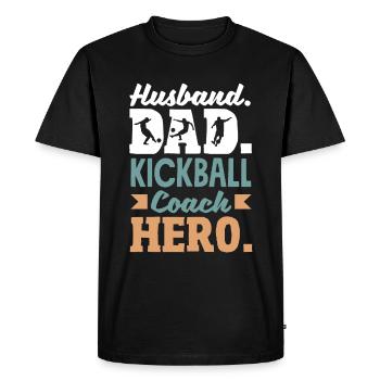 Légende du joueur de kickball - T-shirt Premium bio Homme - noir - Devant - Nico (187cm)
