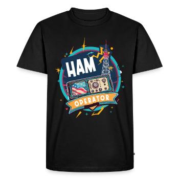 Fier opérateur radio amateur - T-shirt Premium bio Homme - noir - Devant - Nico (187cm)