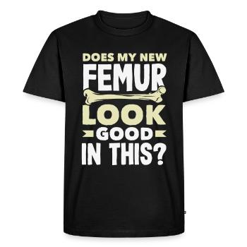 Reconstruction de la jambe Restauration - T-shirt Premium bio Homme - noir - Devant - Nico (187cm)