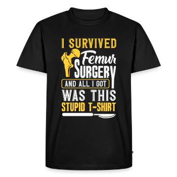Leg Reconstruction Restoration - Men's Premium Organic T-Shirt - black - Front - Nico (187cm)