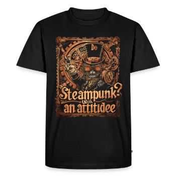 Steam Punk Art Funky Steampunk - T-shirt Premium bio Homme - noir - Devant - Nico (187cm)