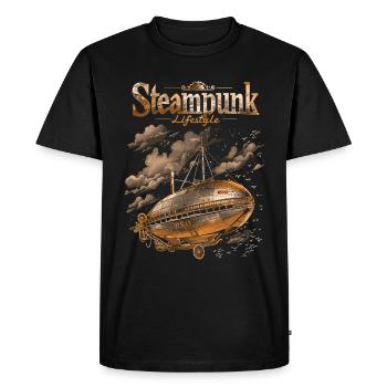 Steam Punk Art Funky Steampunk - T-shirt Premium bio Homme - noir - Devant - Nico (187cm)