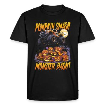Monster Truck Halloween Pumpkin Smash Monster Bash - Men's Premium Organic T-Shirt - black - Front - Nico (187cm)