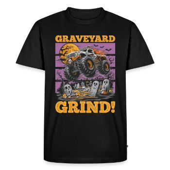 Monster Truck Halloween Graveyard Grind ! - T-shirt Premium bio Homme - noir - Devant - Nico (187cm)