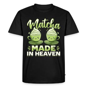 Matcha Green Tea Latte Matcha Made in Heaven - Men's Premium Organic T-Shirt - black - Front - Nico (187cm)