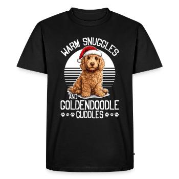Goldendoodle Christmas Dog Breed Warm Snuggles and - Men's Premium Organic T-Shirt - black - Front - Nico (187cm)