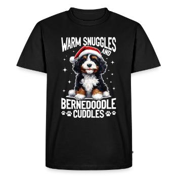 Bernedoodle Christmas Dog Breed Warm Snuggles - Men's Premium Organic T-Shirt - black - Front - Nico (187cm)