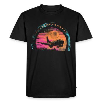 My first plane trip First time flying - Men's Premium Organic T-Shirt - black - Front - Nico (187cm)