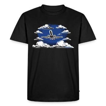 My first plane trip First time flying - Men's Premium Organic T-Shirt - black - Front - Nico (187cm)