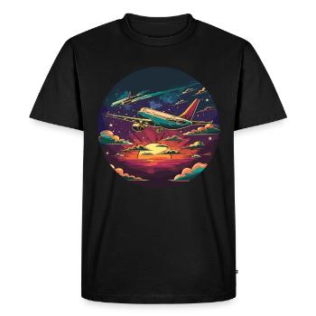 My first plane trip First time flying - Men's Premium Organic T-Shirt - black - Front - Nico (187cm)