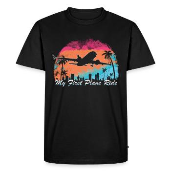 My First Flight First Time Flying - Men's Premium Organic T-Shirt - black - Front - Nico (187cm)