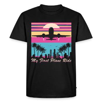 My First Flight First Time Flying - Men's Premium Organic T-Shirt - black - Front - Nico (187cm)