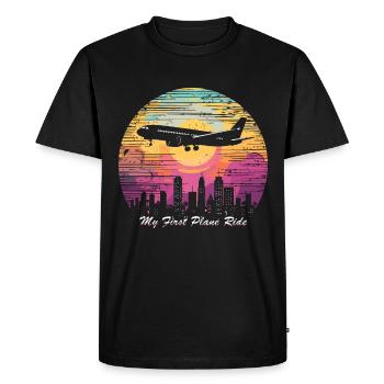 My First Flight First Time Flying - Men's Premium Organic T-Shirt - black - Front - Nico (187cm)