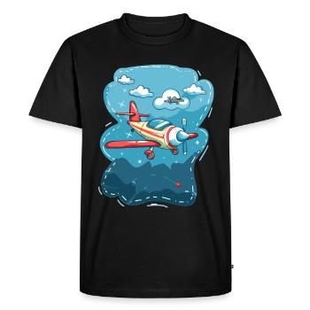 My first plane trip First time flying - Men's Premium Organic T-Shirt - black - Front - Nico (187cm)