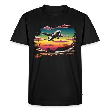 My first plane trip First time flying - Men's Premium Organic T-Shirt - black - Front - Nico (187cm)