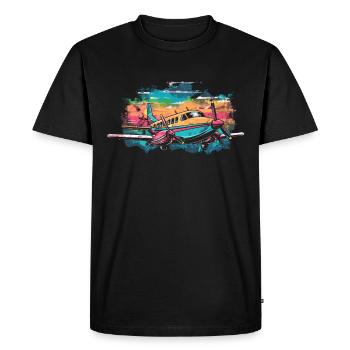 My first plane trip First time flying - Men's Premium Organic T-Shirt - black - Front - Nico (187cm)